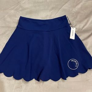Marysia Swim Navy Blue Scalloped Skirted Bikini Bottom